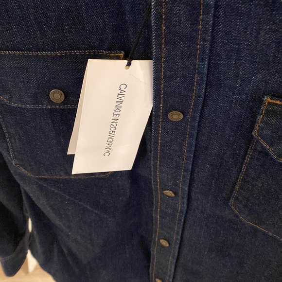 NWT CALVINKLEIN205W39NYC western shirt denim/jeans. 18 1/2 across beneath armpit - Picture 7 of 13